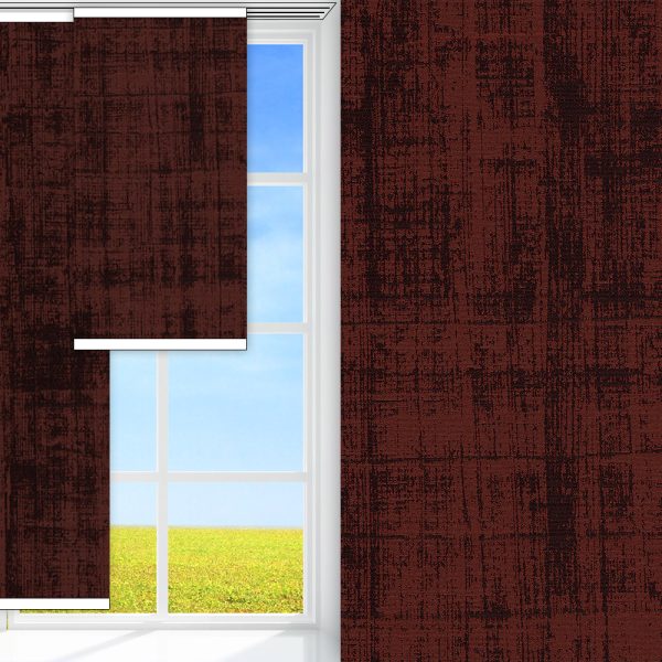 Flächenvorhang Momo, braun, komplett verdunkelnd, Rückseite farbig wie Vorderseite, feucht abwischbar, rost glänzend