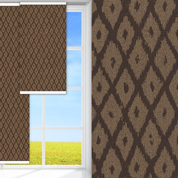 Flächenvorhang Dia, braun, komplett verdunkelnd, Rückseite farbig wie Vorderseite, feucht abwischbar, braun glänzend