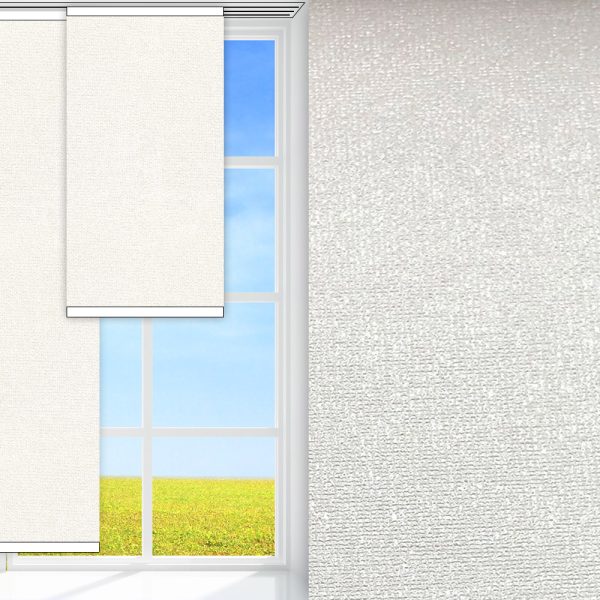 Flächenvorhang Prima Perla, creme, lichtdurchlässig & blickdicht, Rückseite Perlmutt, schmutzabweisend, feucht abwischbar, creme glänzend