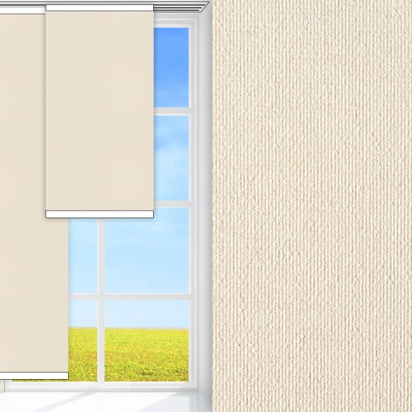 Flächenvorhang Prima Safe, creme, abdunkelnd, Rückseite Perlmutt, schmutzabweisend, feucht abwischbar
