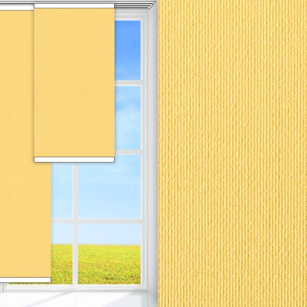 Flächenvorhang Prima Safe, gelb, abdunkelnd, Rückseite Perlmutt, schmutzabweisend, feucht abwischbar