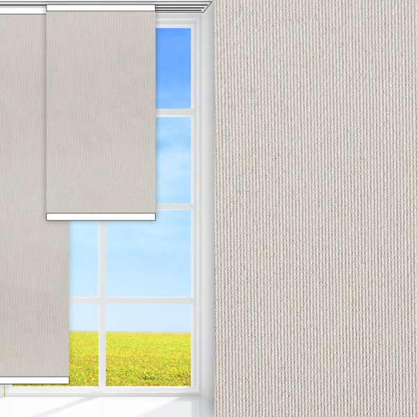 Flächenvorhang Prima Safe, hellgrau, abdunkelnd, kühlend, Rückseite Perlmutt, schmutzabweisend, feucht abwischbar