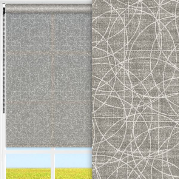 Rollo Geo, grau, lichtdurchlässig & blickdicht, feucht abwischbar