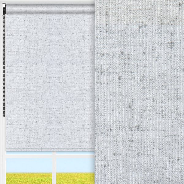 Rollo Batik, weiss/grau, lichtdurchlässig & blickdicht, feucht abwischbar