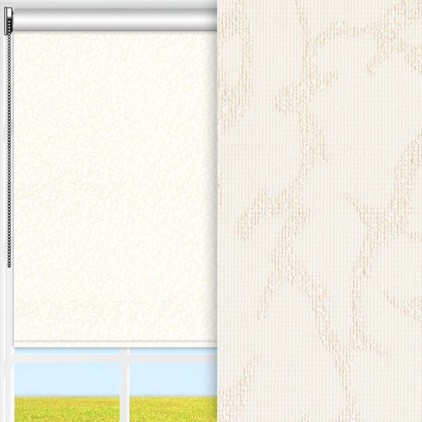 Rollo Ruvi, creme, lichtdurchlässig & blickdicht, feucht abwischbar, gold glänzend