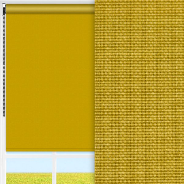 Rollo Rustico, senfgelb, lichtdurchlässig & blickdicht, feucht abwischbar