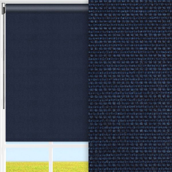 Rollo Rustico, blau, lichtdurchlässig & blickdicht, feucht abwischbar