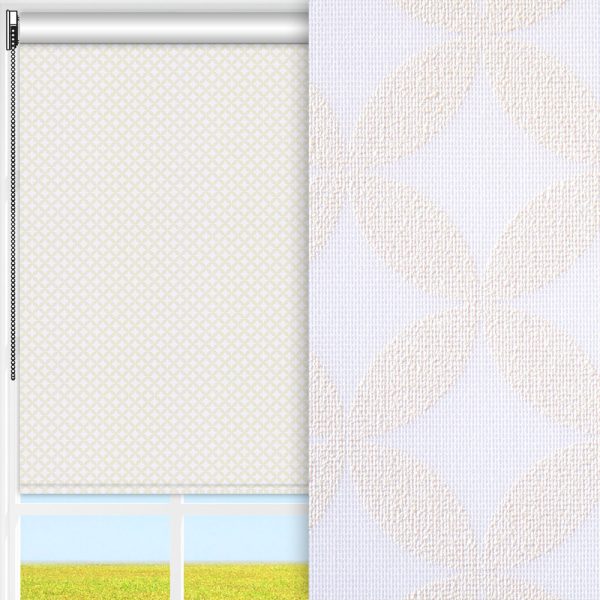 Rollo Dala, weiss, lichtdurchlässig & blickdicht, feucht abwischbar, gold glänzend