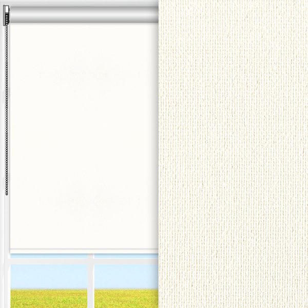 Rollo Rustico, weiss, abdunkelnd, Rückseite Perlmutt, schmutzabweisend, feucht abwischbar