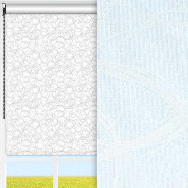 Rollo Zirk, weiss, lichtdurchlässig & blickdicht, feucht abwischbar