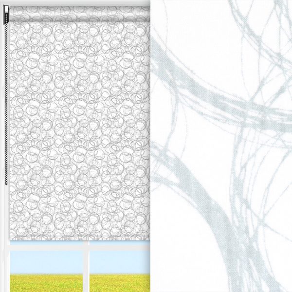 Rollo Zirk, mint/weiss, lichtdurchlässig & blickdicht, feucht abwischbar