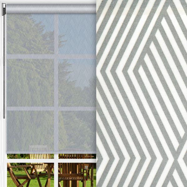 Rollo Ixus, grau/weiss, transparent, feucht abwischbar