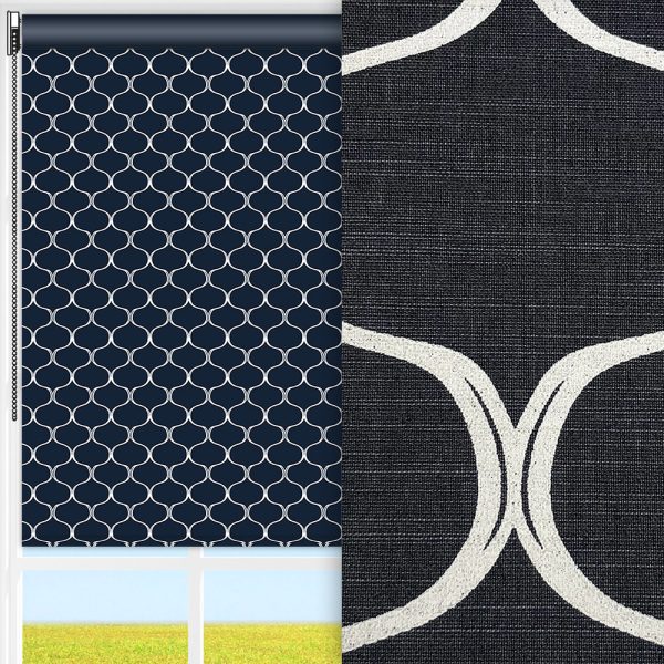 Rollo Vintage, blau/weiss, lichtdurchlässig & blickdicht, feucht abwischbar