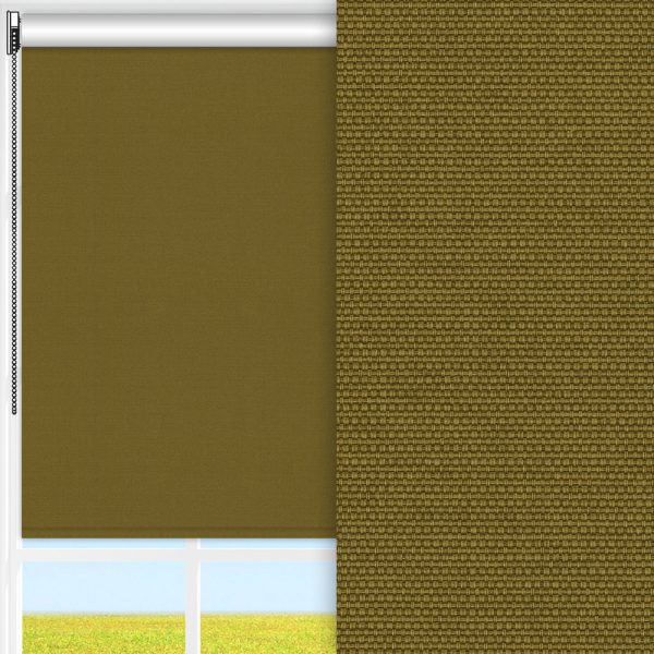 Rollo Bora, grün/braun, komplett verdunkelnd, feucht abwischbar