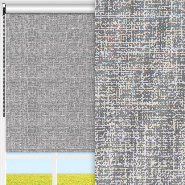 Rollo Maya, grau/weiss, komplett verdunkelnd, feucht abwischbar