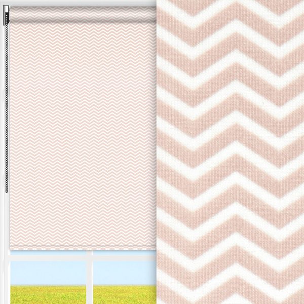 Rollo Zickzack, rosa/weiss, lichtdurchlässig & blickdicht, feucht abwischbar