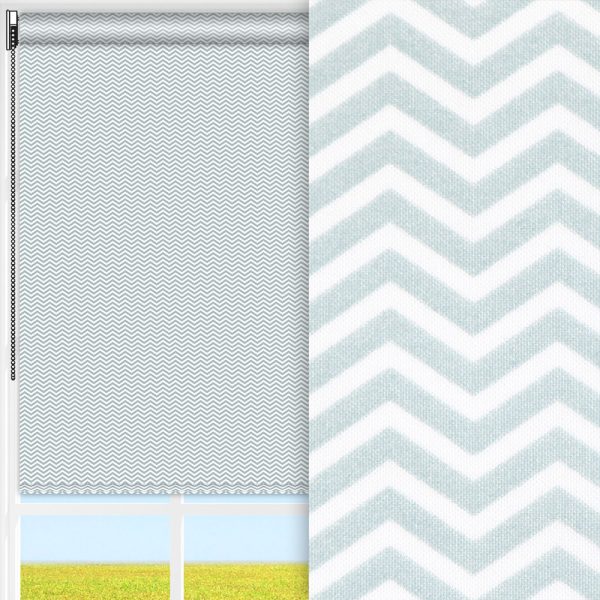 Rollo Zickzack, mint/weiss, lichtdurchlässig & blickdicht, feucht abwischbar