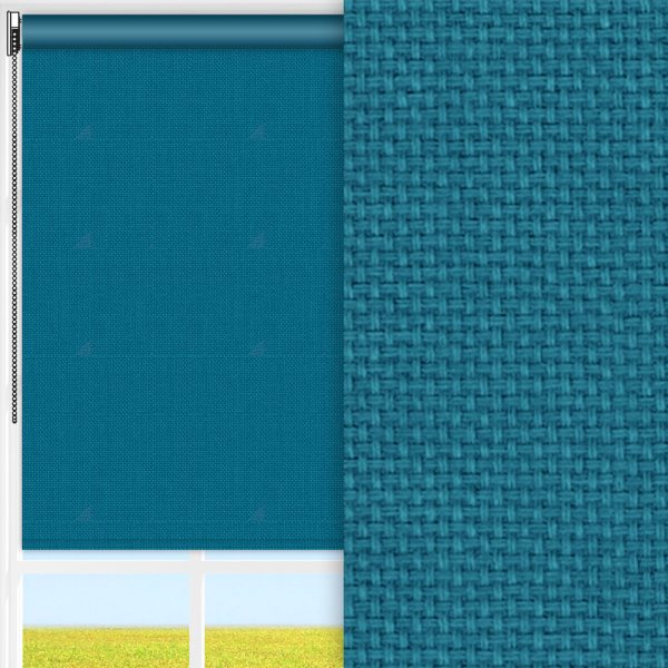 Rollo Freda, türkis, komplett verdunkelnd, Rückseite farbig wie Vorderseite, feucht abwischbar