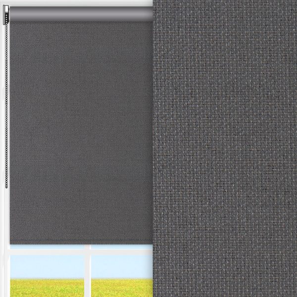 Rollo Sicuro, dunkelgrau, komplett verdunkelnd, Rückseite farbig wie Vorderseite, feucht abwischbar