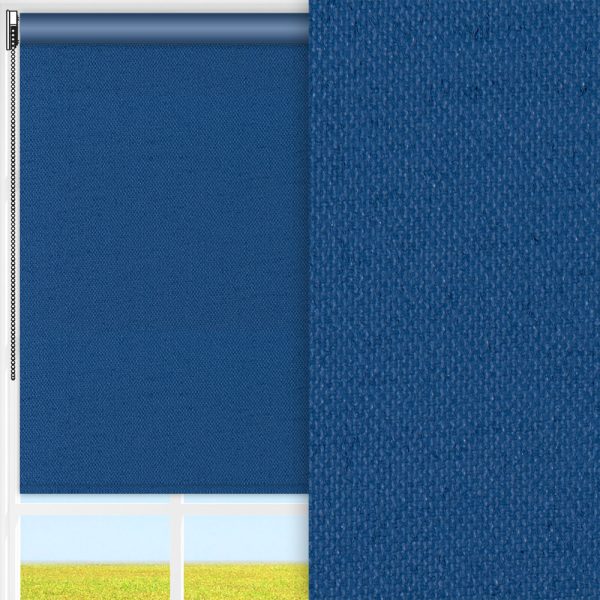 Rollo Sicuro, blau, komplett verdunkelnd, Rückseite farbig wie Vorderseite, feucht abwischbar