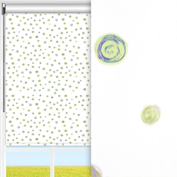 Rollo Punta, weiss/grün, komplett verdunkelnd, feucht abwischbar