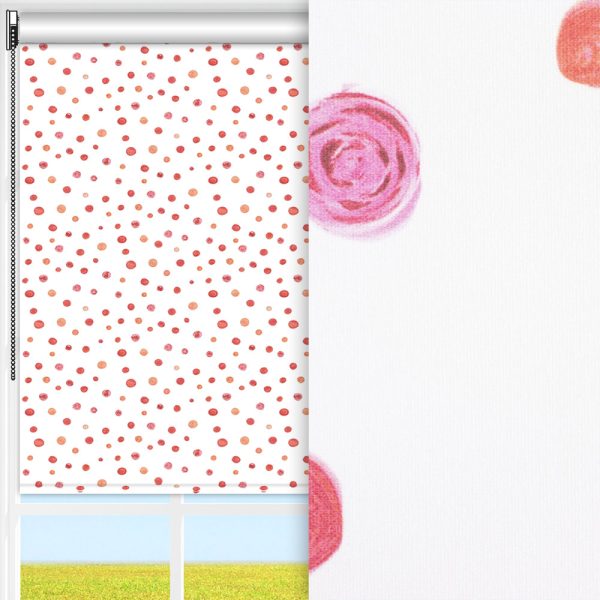 Rollo Punta, weiss/rot, komplett verdunkelnd, feucht abwischbar