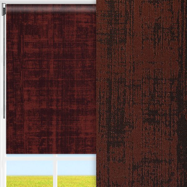 Rollo Terra, braun/schwarz, lichtdurchlässig & blickdicht, feucht abwischbar, kupfer glänzend