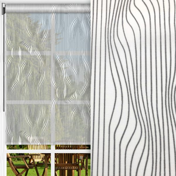 Rollo Optika, grau/weiss, transparent, feucht abwischbar