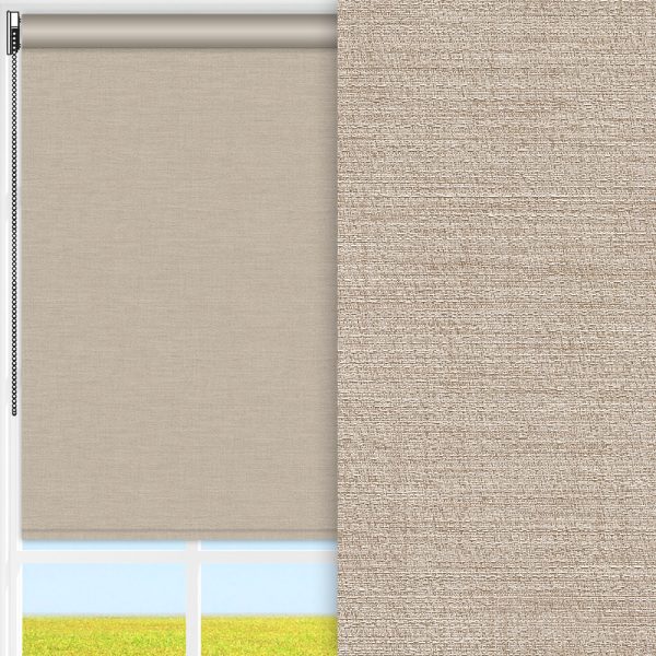 Rollo Perla, beige, komplett verdunkelnd, Rückseite farbig wie Vorderseite, feucht abwischbar