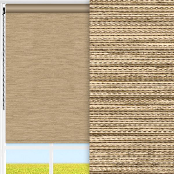 Rollo Linea, braun, komplett verdunkelnd, Rückseite farbig wie Vorderseite, feucht abwischbar