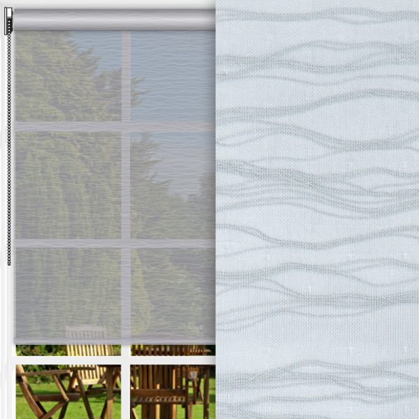 Rollo Onda, grau, transparent, feucht abwischbar