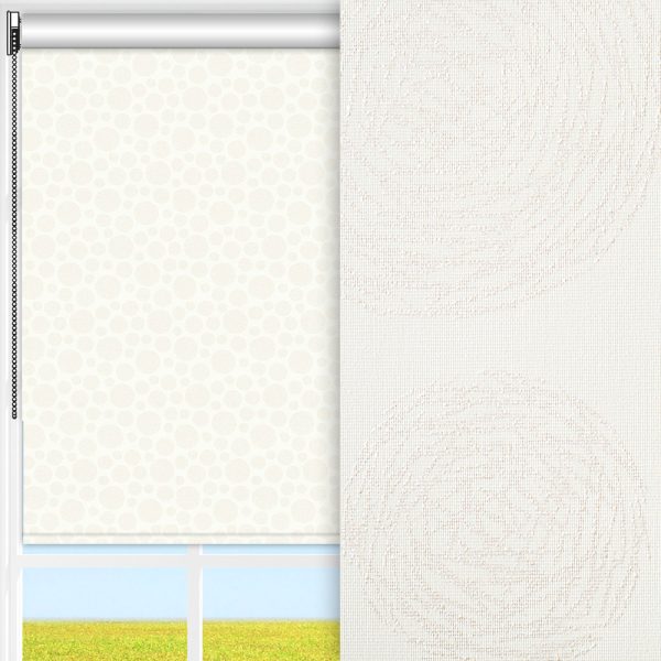 Rollo Schneeball, weiss, komplett verdunkelnd, feucht abwischbar, weiss glänzend