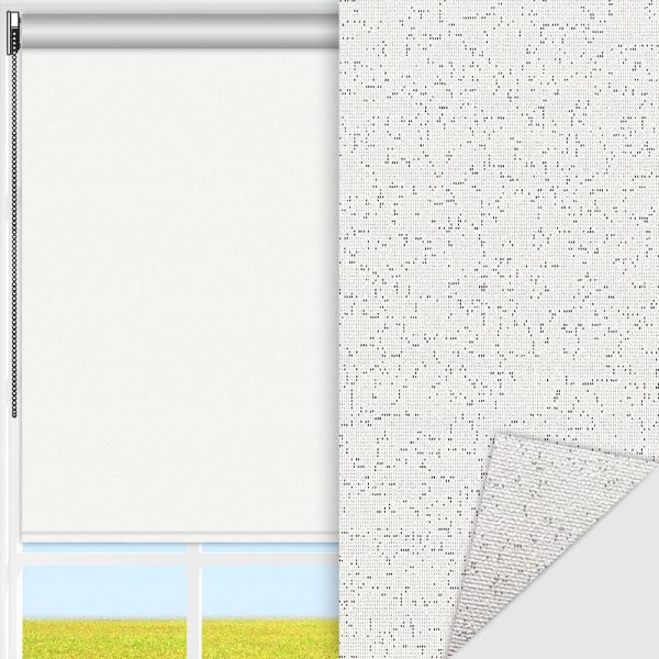 Rollo Techno, weiss, lichtdurchlässig & blickdicht, Rückseite Alu, schmutzabweisend, feucht abwischbar