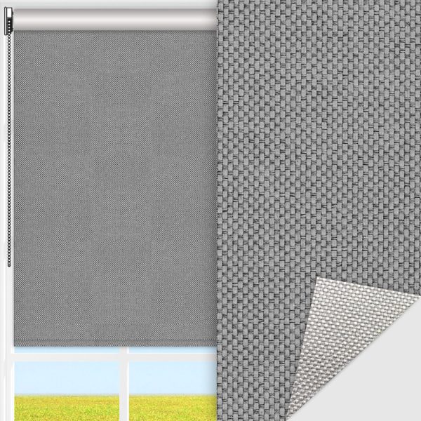 Rollo Techno, grau, lichtdurchlässig & blickdicht, Rückseite Alu, schmutzabweisend, feucht abwischbar