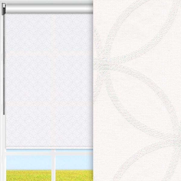 Rollo Pura, weiss, lichtdurchlässig & blickdicht, feucht abwischbar, weiss glänzend