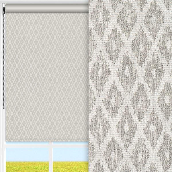 Rollo Dia, grau, komplett verdunkelnd, Rückseite farbig wie Vorderseite, feucht abwischbar, silber glänzend