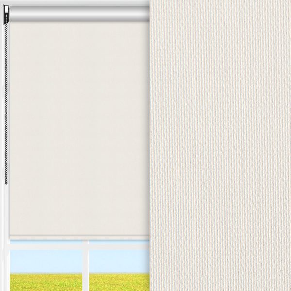 Rollo Prima Safe, hellgrau, abdunkelnd, Rückseite Perlmutt, schmutzabweisend, feucht abwischbar