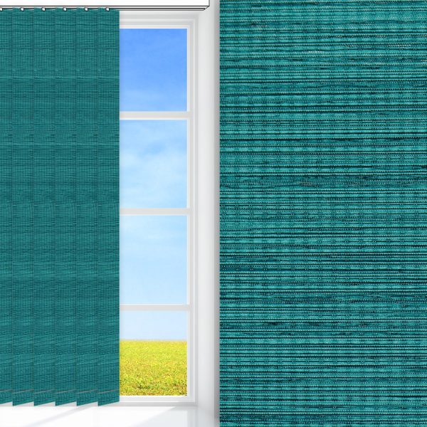 Lamellenvorhang Linea, grün, lichtdurchlässig & blickdicht, Rückseite Teflon, feucht abwischbar