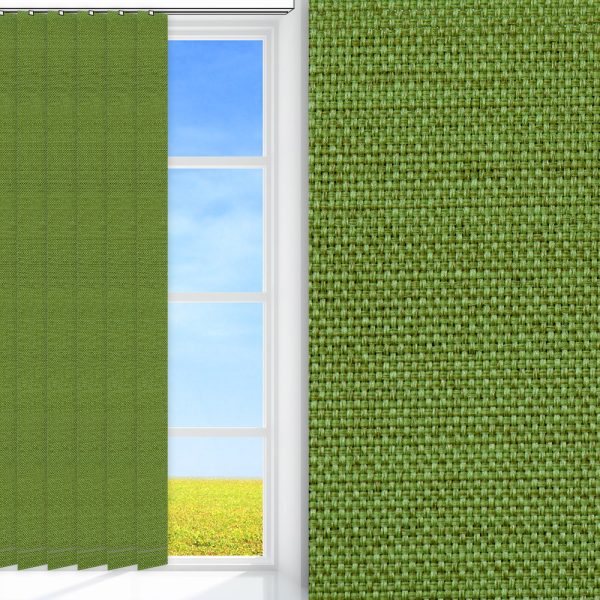 Lamellenvorhang / Vertikalanlage Elia, grün, lichtdurchlässig & blickdicht, feucht abwischbar