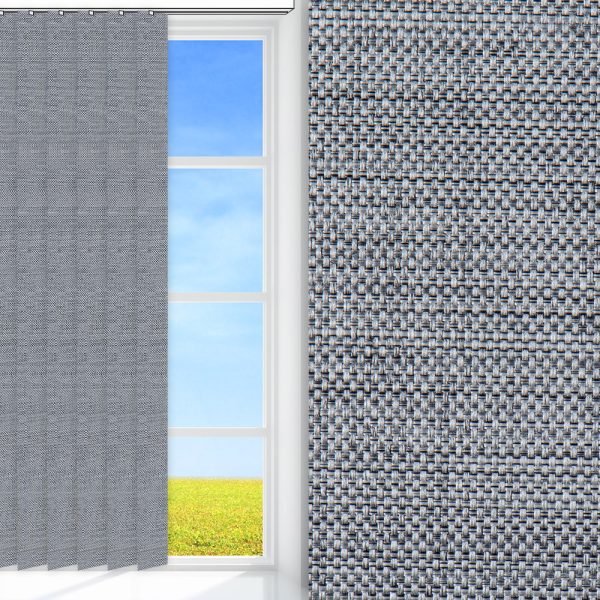 Lamellenvorhang / Vertikalanlage Elia, grau, lichtdurchlässig & blickdicht, feucht abwischbar