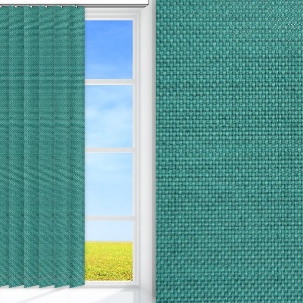 Lamellenvorhang / Vertikalanlage Elia, grün, lichtdurchlässig & blickdicht, feucht abwischbar