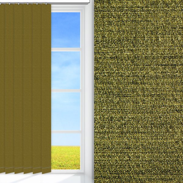 Lamellenvorhang / Vertikalanlage Mur, olivgrün, lichtdurchlässig & blickdicht, feucht abwischbar