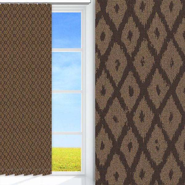 Lamellenvorhang / Vertikalanlage Dia, braun, komplett verdunkelnd, Rückseite farbig wie Vorderseite, feucht abwischbar, braun glänzend