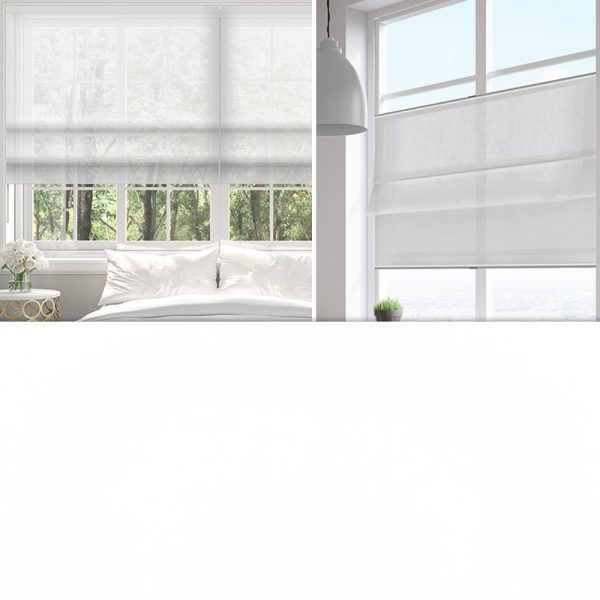 Raffrollo Bella, Weiss, halbtransparent, schwer entflammbar