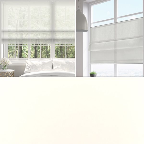 Raffrollo Bella, Creme, halbtransparent, schwer entflammbar