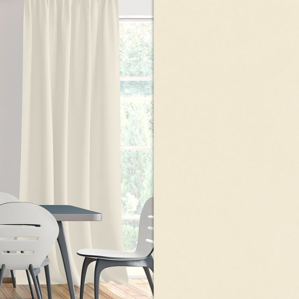 Vorhang Eleganza Nera, Creme, komplett verdunkelnd, schwer entflammbar